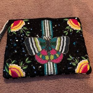 NEW AMERICA AND BEYOND HAND BEADED AND EMBROIDERED BAG